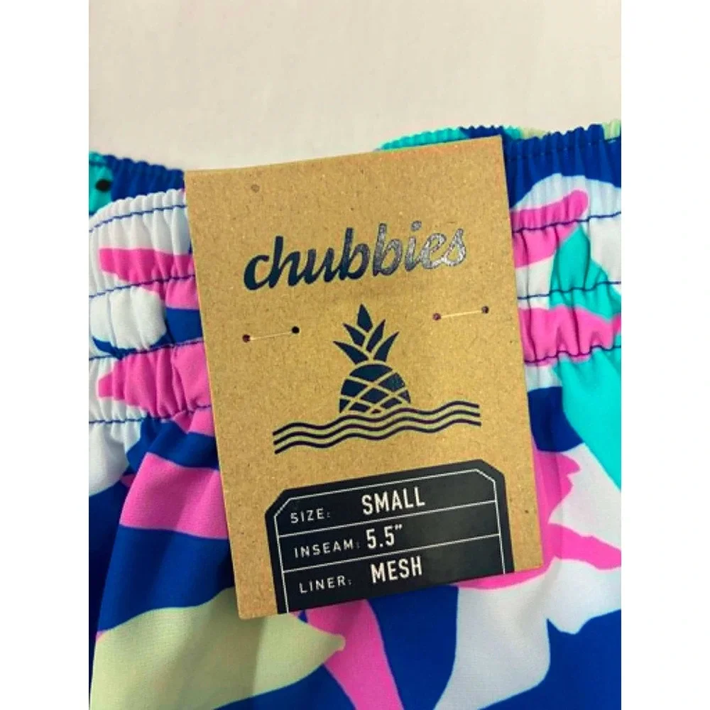 Chubbies Classic Swim Trunks Mens S Blue Tropical Floral 5.5